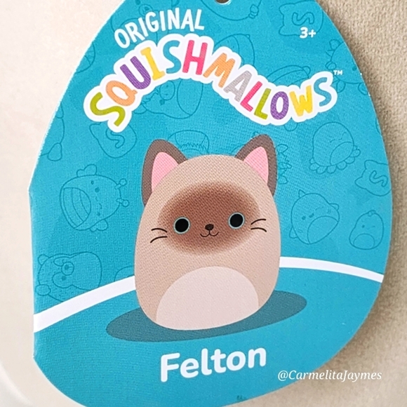 GAVE AS FREE GIFT W ORDER 🎁FELTON 😺 10" Siamese Tan Cat Squishmallow NWT - Picture 3 of 8